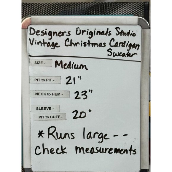 Vintage Christmas Cardigan Sweater Designers Originals Studio Size Med-RUNS BIG - Picture 8 of 8